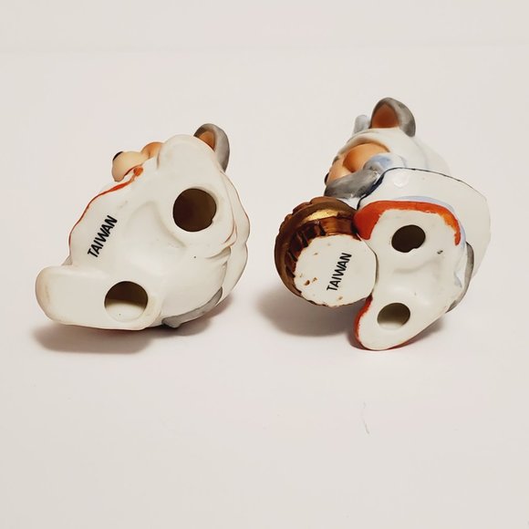 Vtg Taiwan Ceramic Figurines Smiling Mouse - Picture 7 of 9